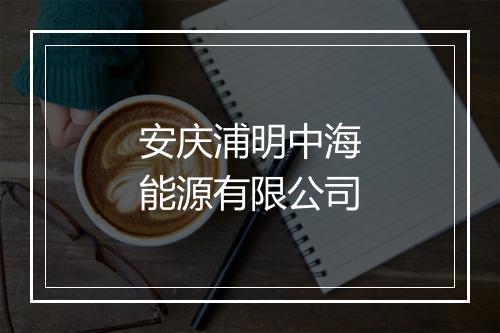 安庆浦明中海能源有限公司