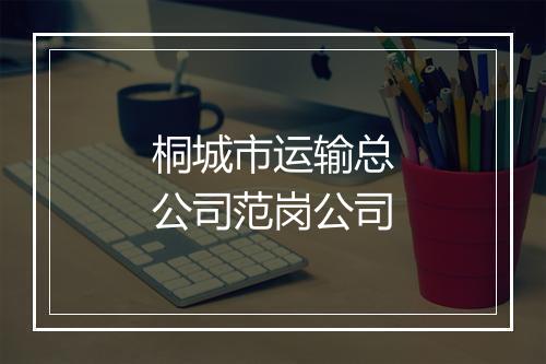 桐城市运输总公司范岗公司