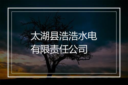 太湖县浩浩水电有限责任公司