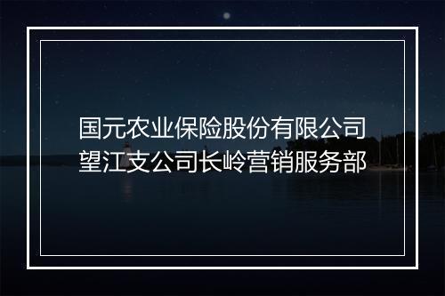 国元农业保险股份有限公司望江支公司长岭营销服务部
