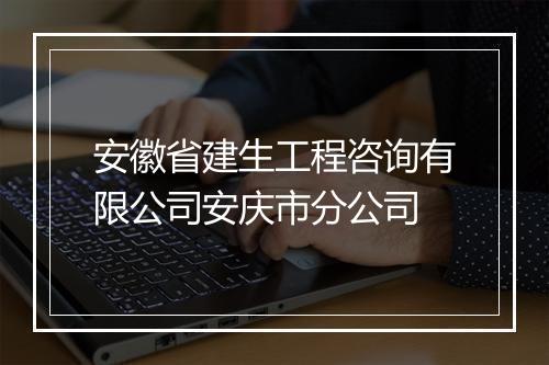 安徽省建生工程咨询有限公司安庆市分公司