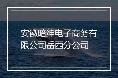 安徽暗绅电子商务有限公司岳西分公司
