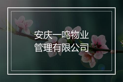 安庆一鸣物业管理有限公司