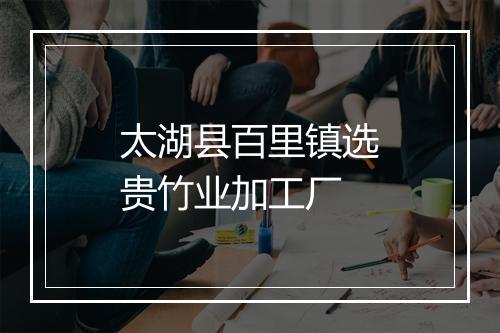 太湖县百里镇选贵竹业加工厂