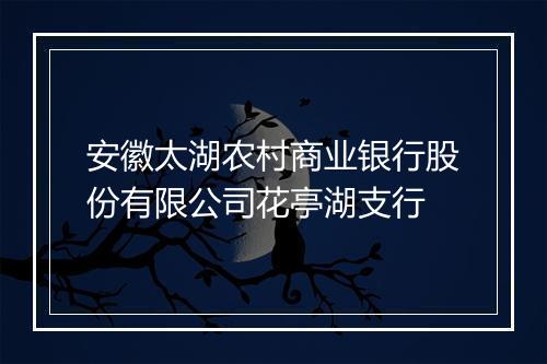安徽太湖农村商业银行股份有限公司花亭湖支行