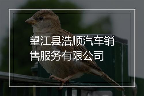望江县浩顺汽车销售服务有限公司