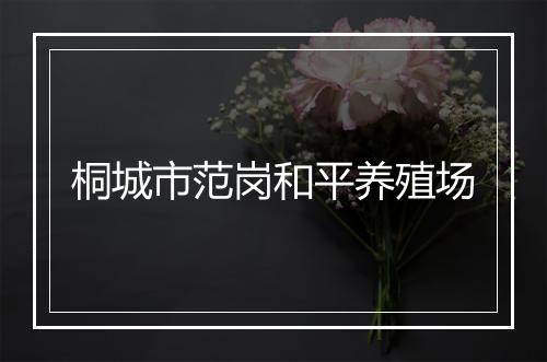 桐城市范岗和平养殖场