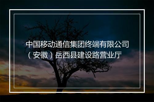 中国移动通信集团终端有限公司（安徽）岳西县建设路营业厅