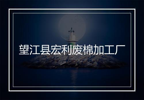 望江县宏利废棉加工厂