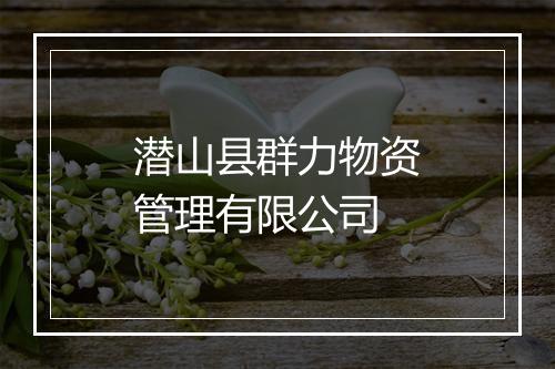 潜山县群力物资管理有限公司