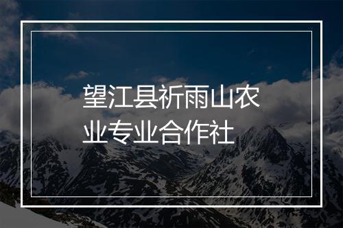 望江县祈雨山农业专业合作社