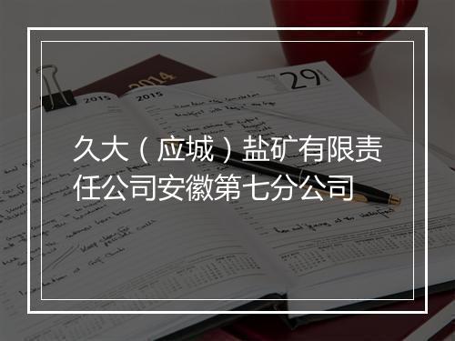 久大（应城）盐矿有限责任公司安徽第七分公司