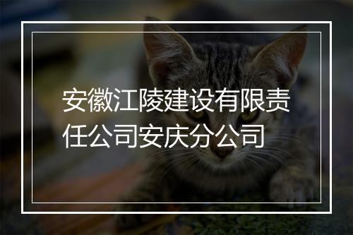 安徽江陵建设有限责任公司安庆分公司