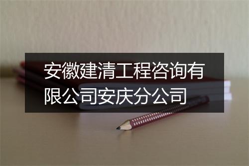 安徽建清工程咨询有限公司安庆分公司