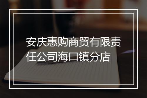 安庆惠购商贸有限责任公司海口镇分店