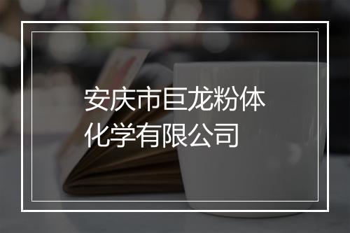 安庆市巨龙粉体化学有限公司