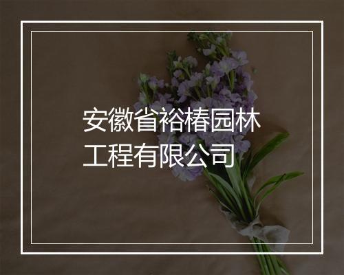 安徽省裕椿园林工程有限公司