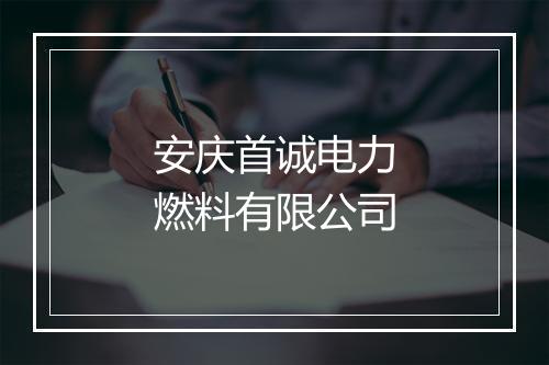 安庆首诚电力燃料有限公司