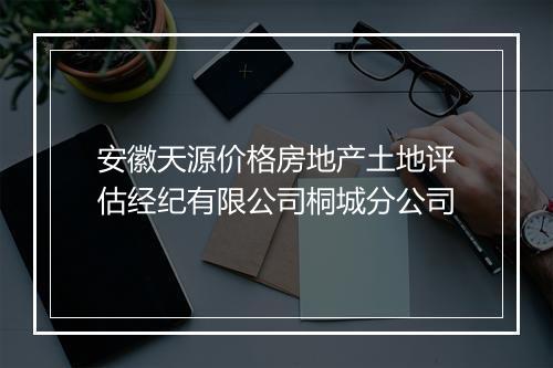 安徽天源价格房地产土地评估经纪有限公司桐城分公司