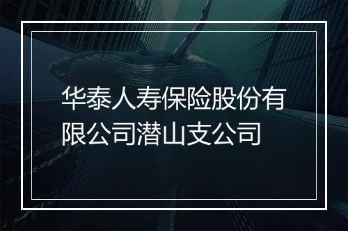 华泰人寿保险股份有限公司潜山支公司