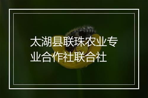 太湖县联珠农业专业合作社联合社