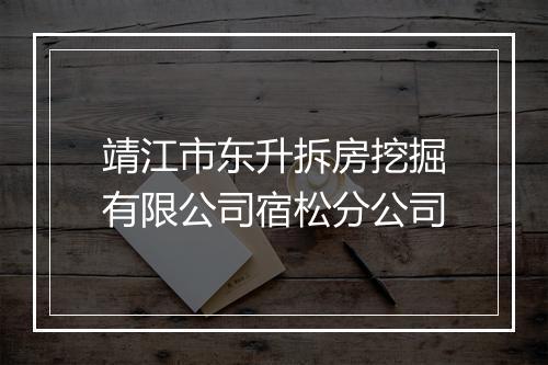 靖江市东升拆房挖掘有限公司宿松分公司