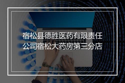 宿松县德胜医药有限责任公司宿松大药房第三分店
