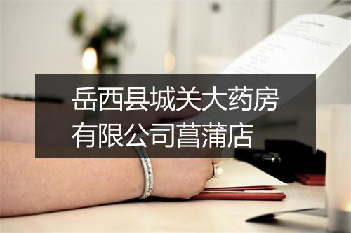 岳西县城关大药房有限公司菖蒲店