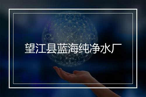 望江县蓝海纯净水厂