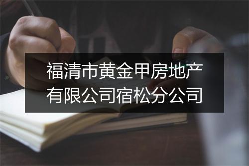 福清市黄金甲房地产有限公司宿松分公司