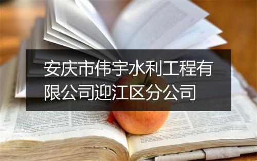 安庆市伟宇水利工程有限公司迎江区分公司