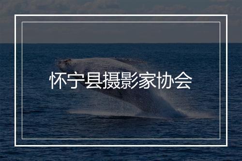 怀宁县摄影家协会