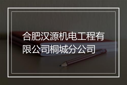 合肥汉源机电工程有限公司桐城分公司