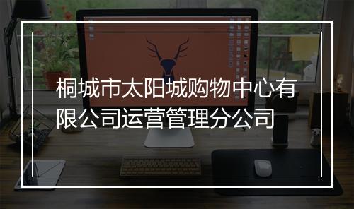 桐城市太阳城购物中心有限公司运营管理分公司