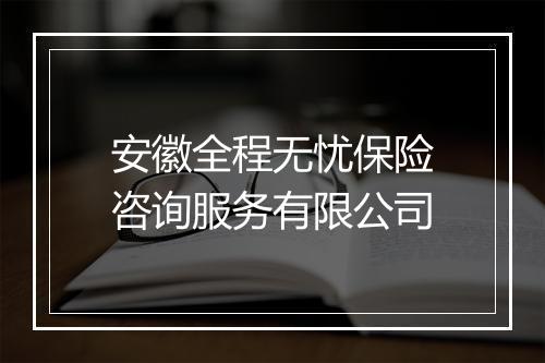 安徽全程无忧保险咨询服务有限公司