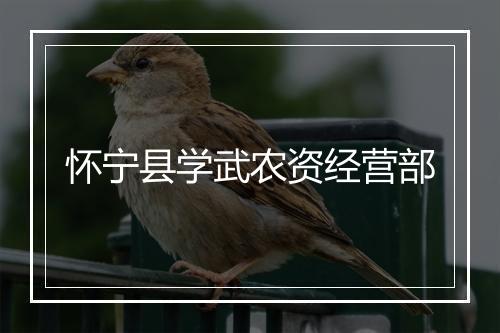 怀宁县学武农资经营部