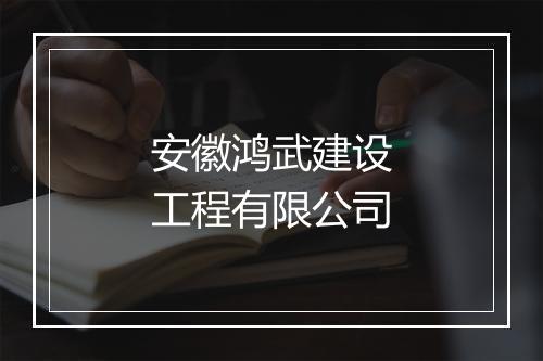安徽鸿武建设工程有限公司