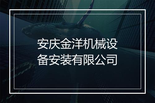 安庆金洋机械设备安装有限公司