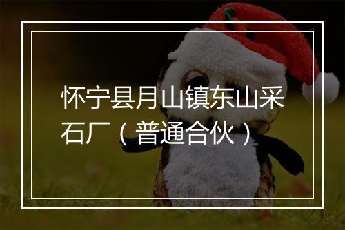 怀宁县月山镇东山采石厂（普通合伙）
