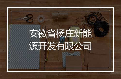 安徽省杨庄新能源开发有限公司