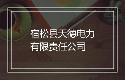宿松县天德电力有限责任公司