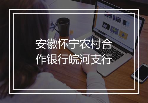 安徽怀宁农村合作银行皖河支行