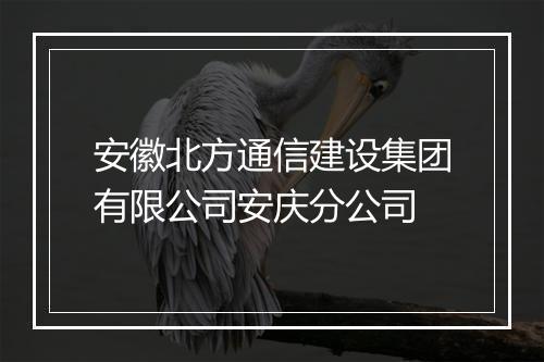 安徽北方通信建设集团有限公司安庆分公司