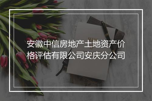安徽中信房地产土地资产价格评估有限公司安庆分公司