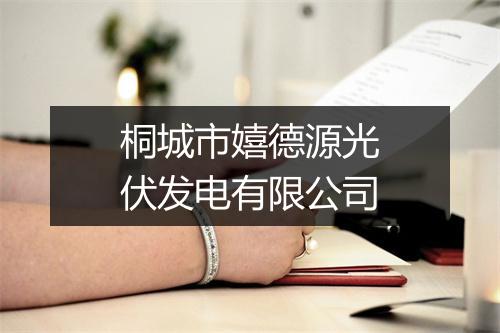 桐城市嬉德源光伏发电有限公司