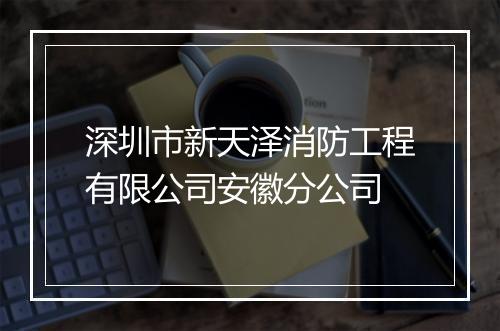 深圳市新天泽消防工程有限公司安徽分公司