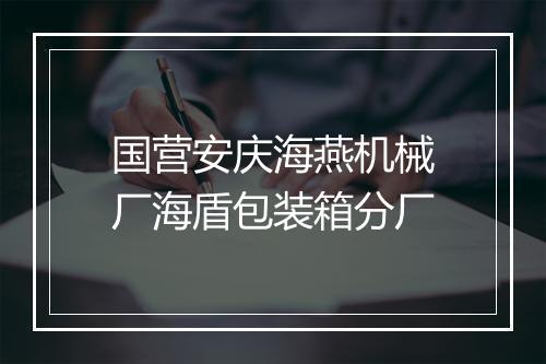 国营安庆海燕机械厂海盾包装箱分厂