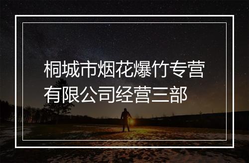 桐城市烟花爆竹专营有限公司经营三部