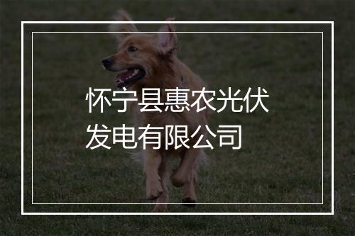怀宁县惠农光伏发电有限公司