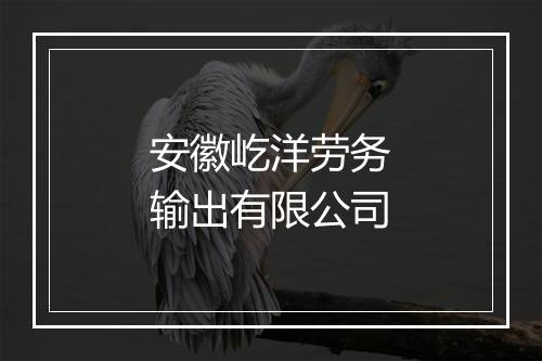 安徽屹洋劳务输出有限公司